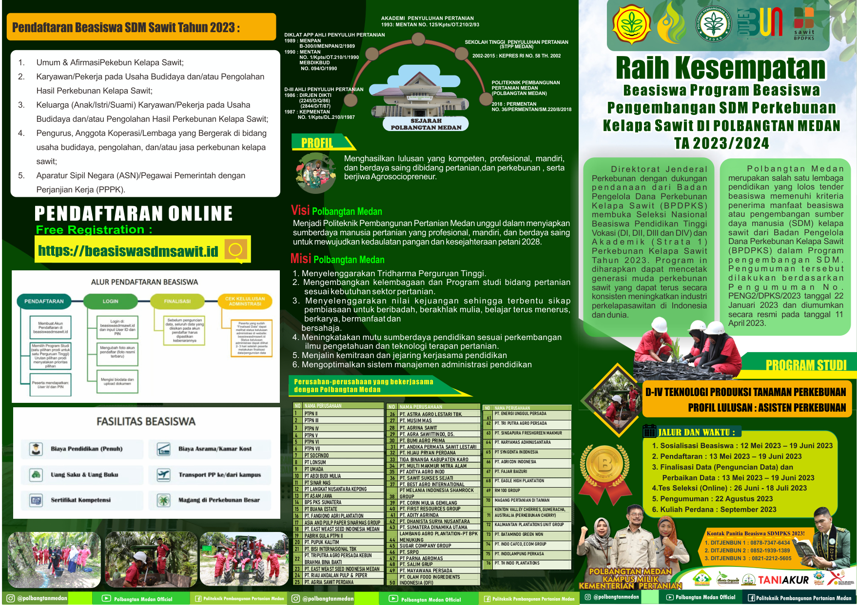 Raih Kesempatan Beasiswa Program Pengembangan SDM dari Badan Pengelola Dana Perkebunan Kelapa Sawit (BPDPKS) di Polbangtan Medan