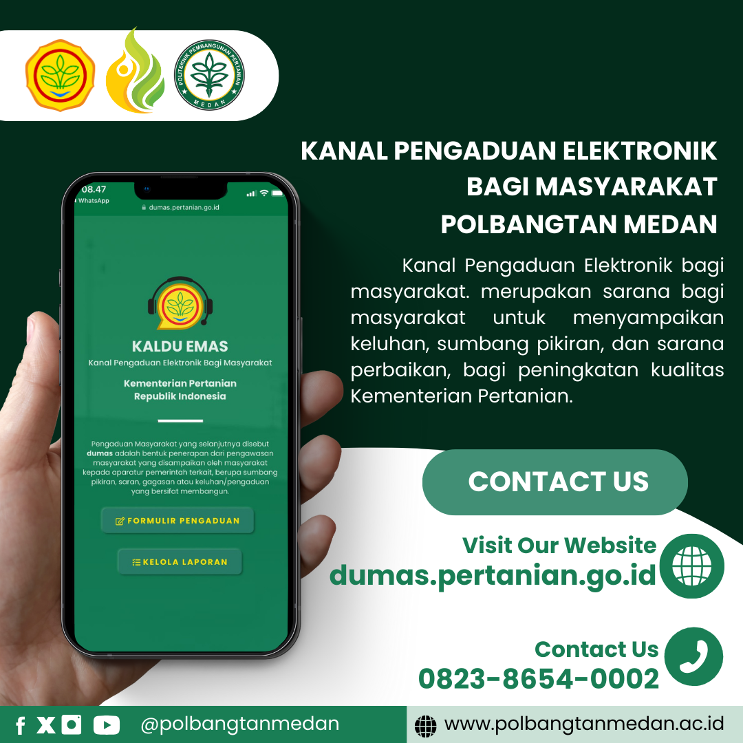 Kanal Pengaduan Elektronik bagi Masyarakat Polbangtan Medan