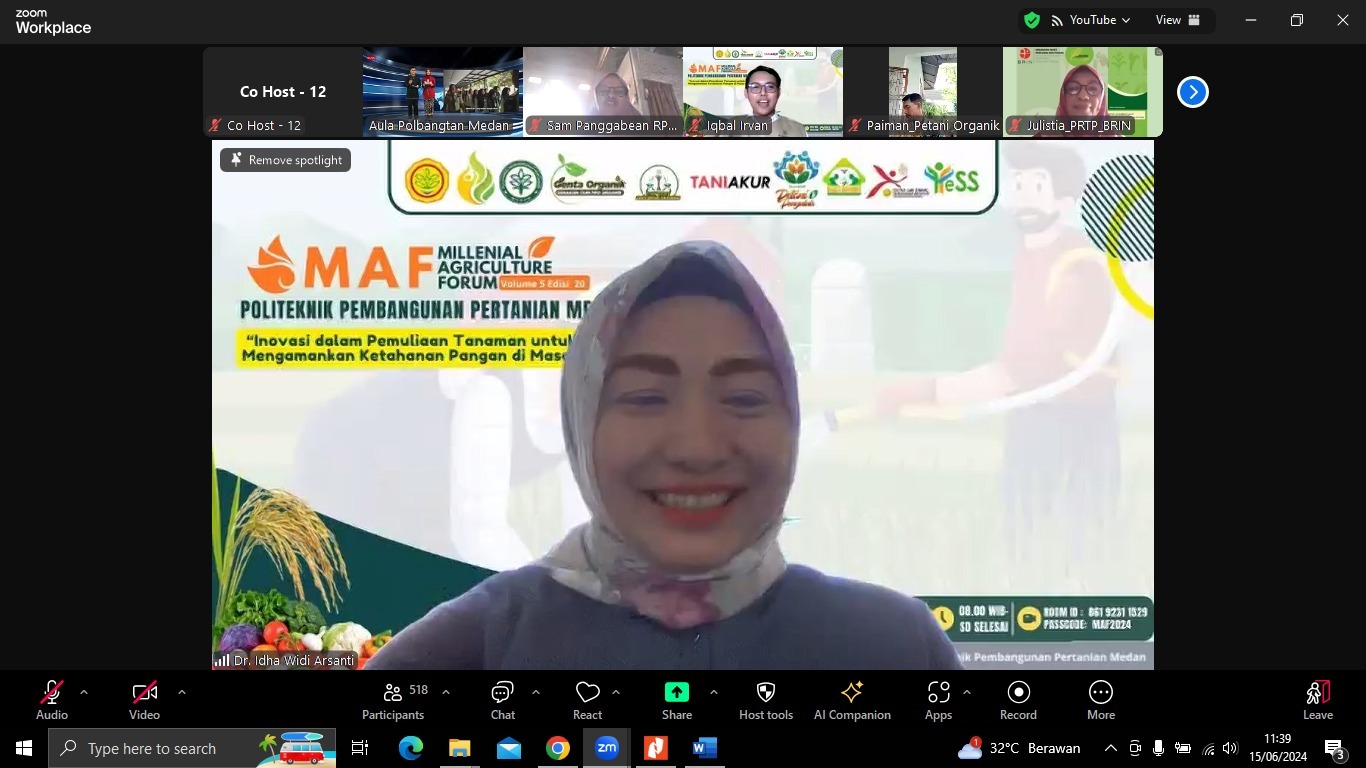 Polbangtan Medan Hadirkan Inovasi Pemuliaan Tanaman via Webinar MAF